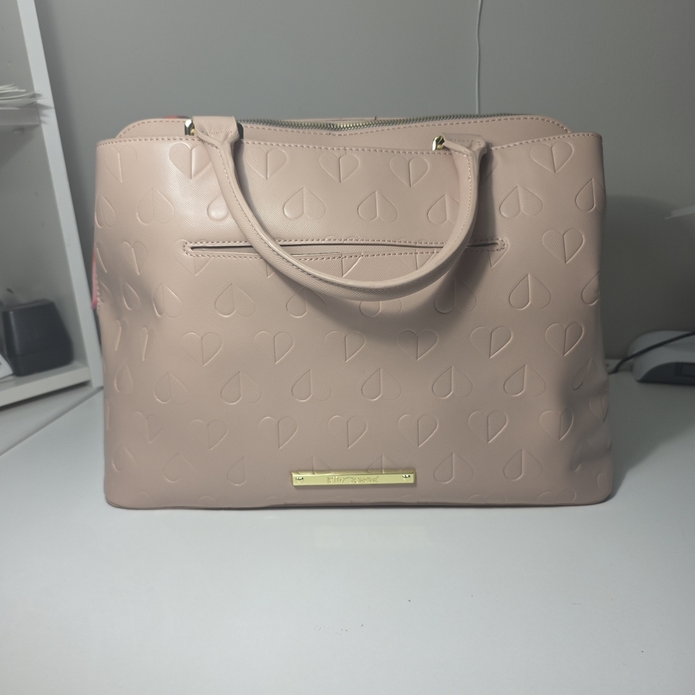 Betsey Johnson Blush Heart Embossed Bag